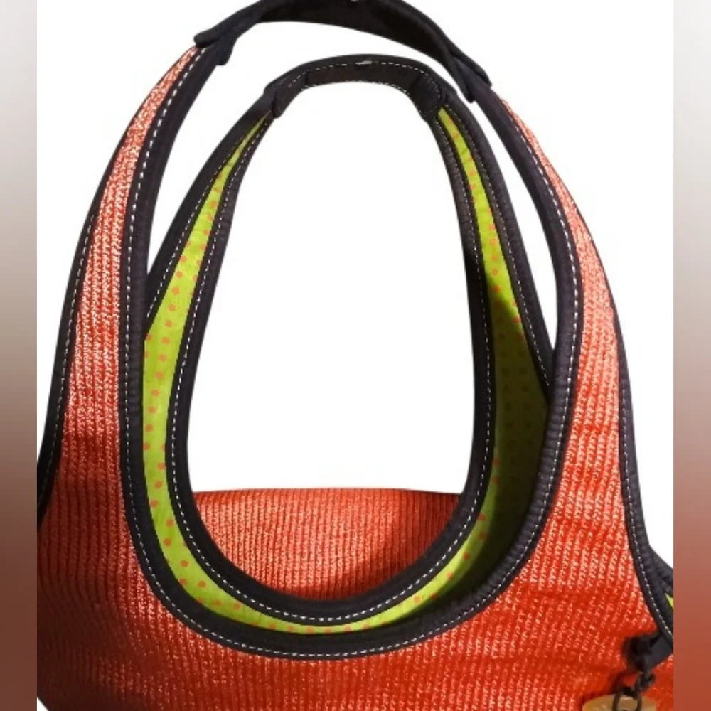 The Sak Crochet Purse Boho Tote Chic Hobo Lined Snap Zip Handbag
